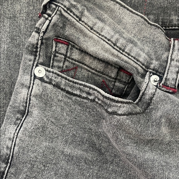True Religion Mens Black Jeans with Red Stitching - Picture 4 of 6